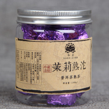 Прессованный пуэр шу с жасмином Мо Ли Шу Тхуо